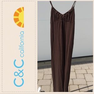 C&C Brown Cotton Summer Maxi Dress
